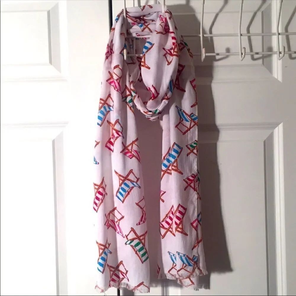 Talbots Rare Lounge Chair Print Summer Scarf Wrap